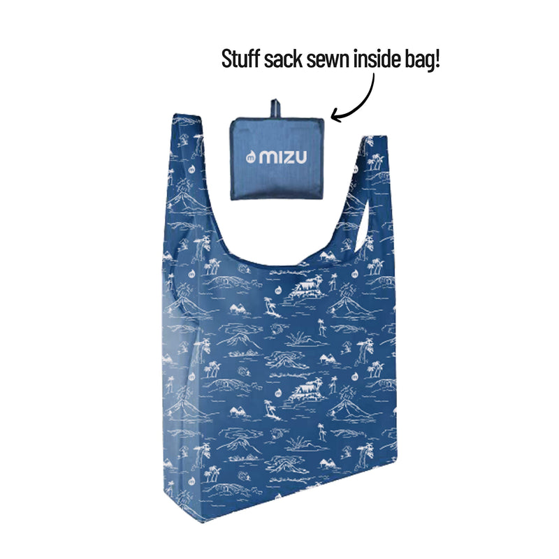 Hawaiian Print Reusable Bag | Ocean Blue